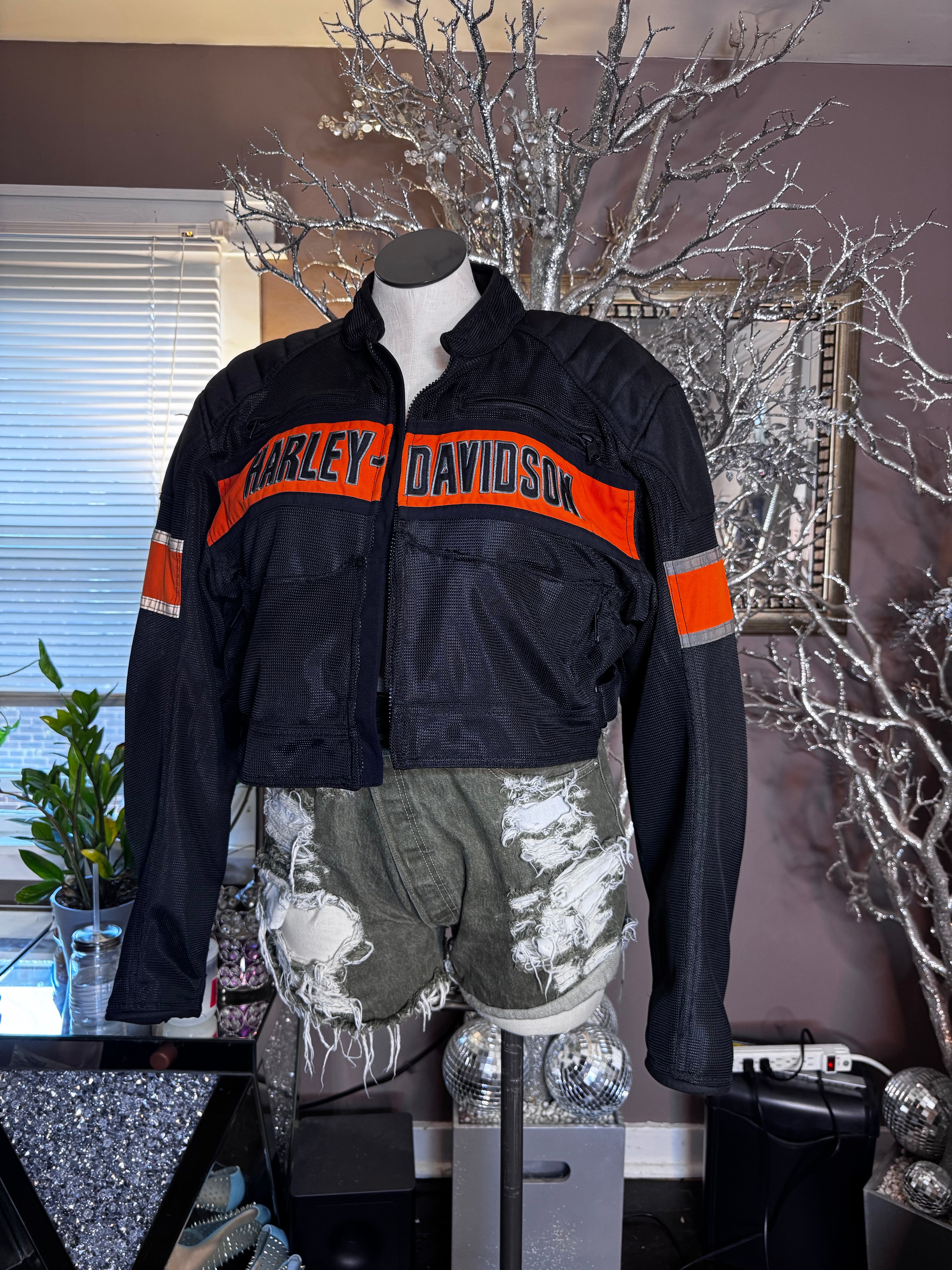 Custom Cropped Mesh Moto Jacket