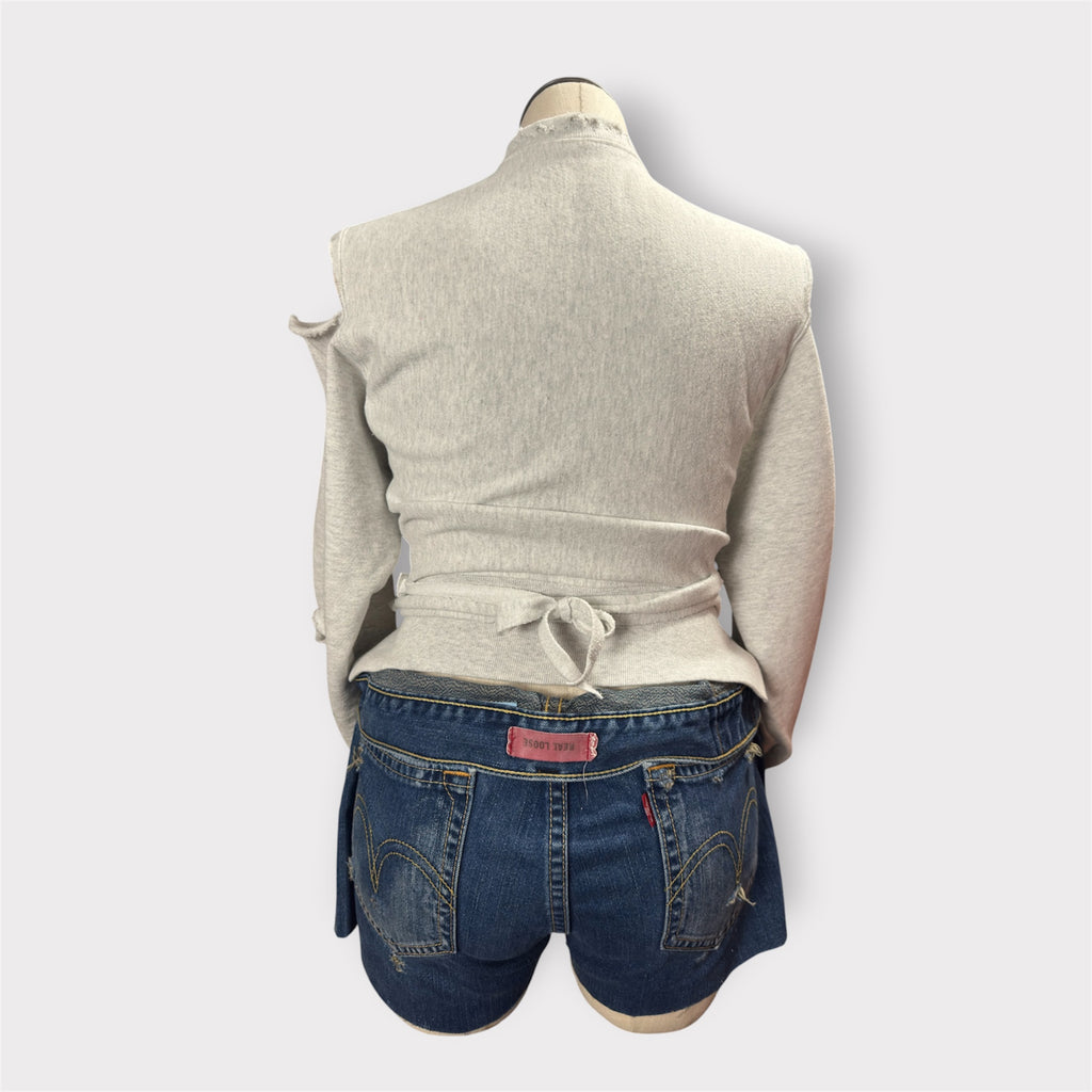 Reconstructed Distressed Wrap Crew Neck (Boston)