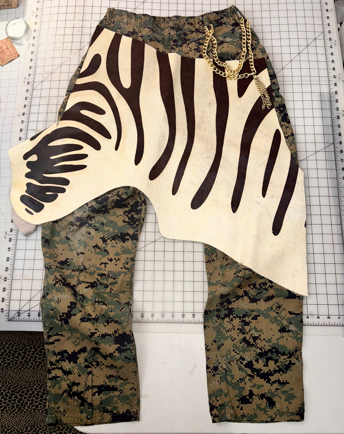 Exotic Pony Hair Overlay and Camo Cargos