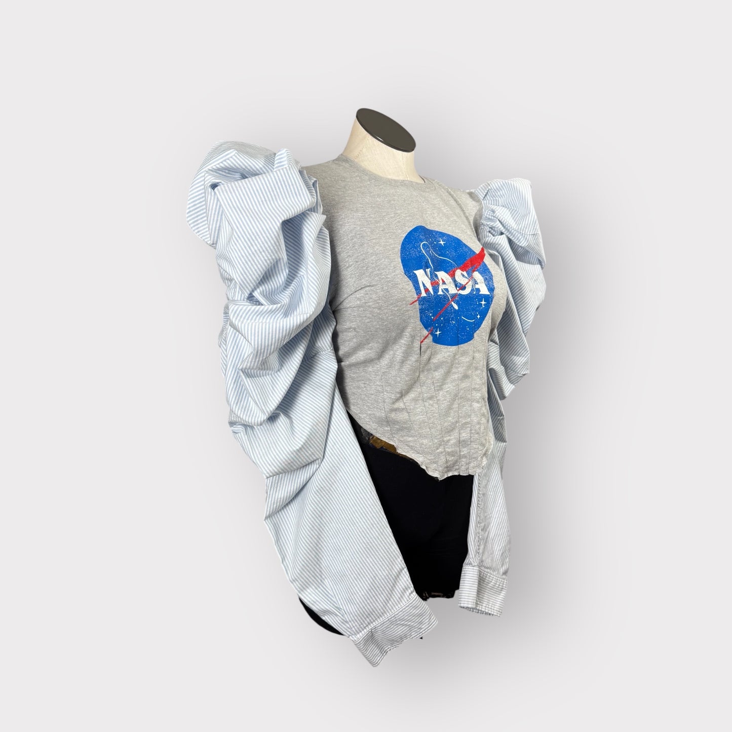 Corset Style Puff Sleeve Tee