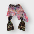 Distressed Rainbow Denim Layover Joggers