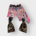 Distressed Rainbow Denim Layover Joggers