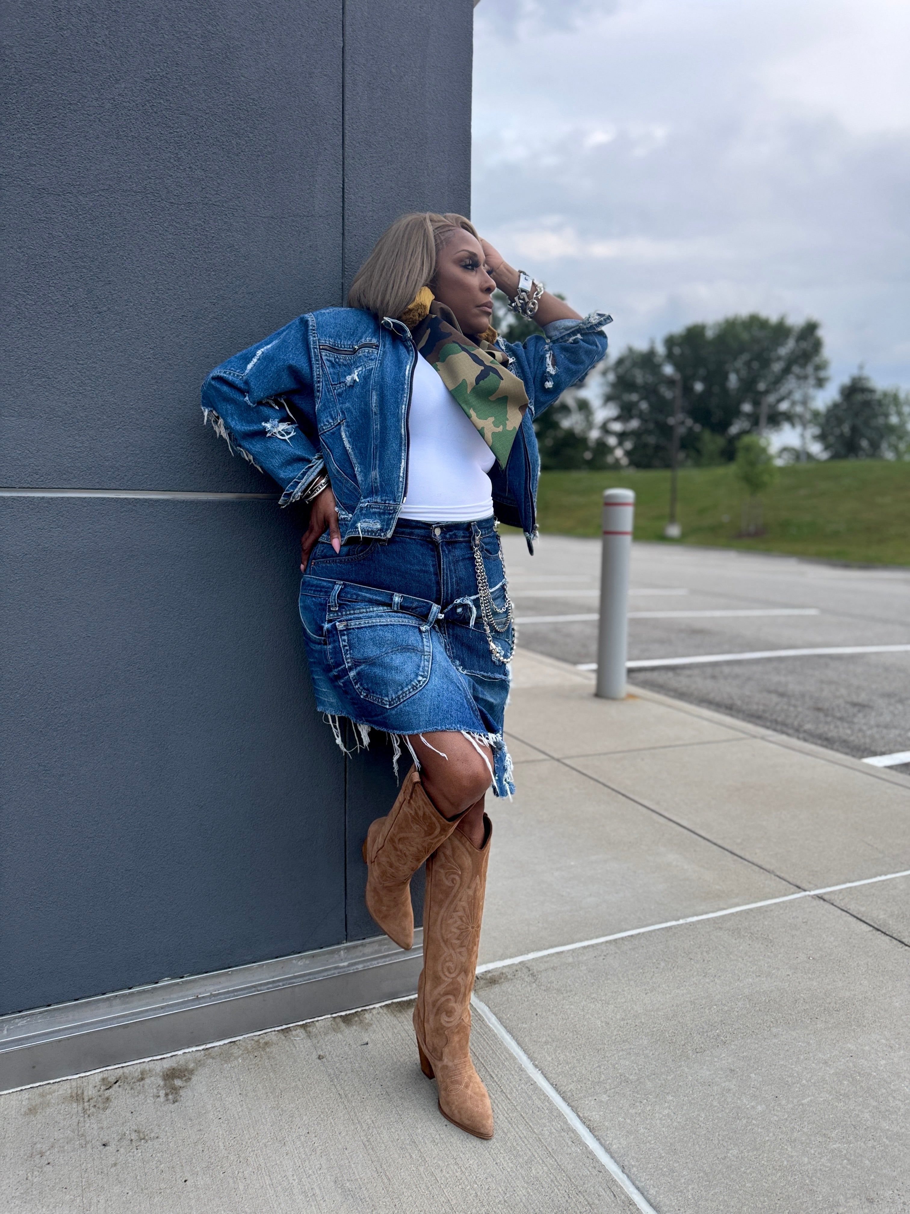 Distressed Denim Layover Bermuda’s