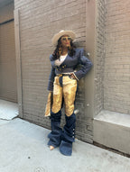 Denim Couture Power Shoulder Blazer