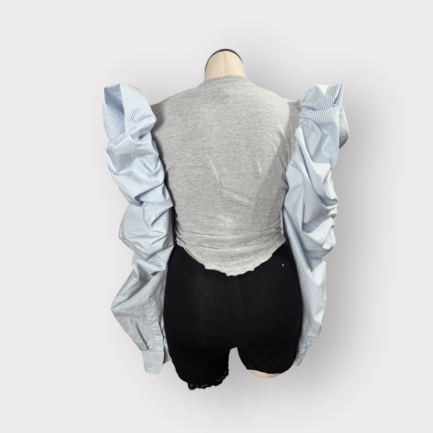 Corset Style Puff Sleeve Tee