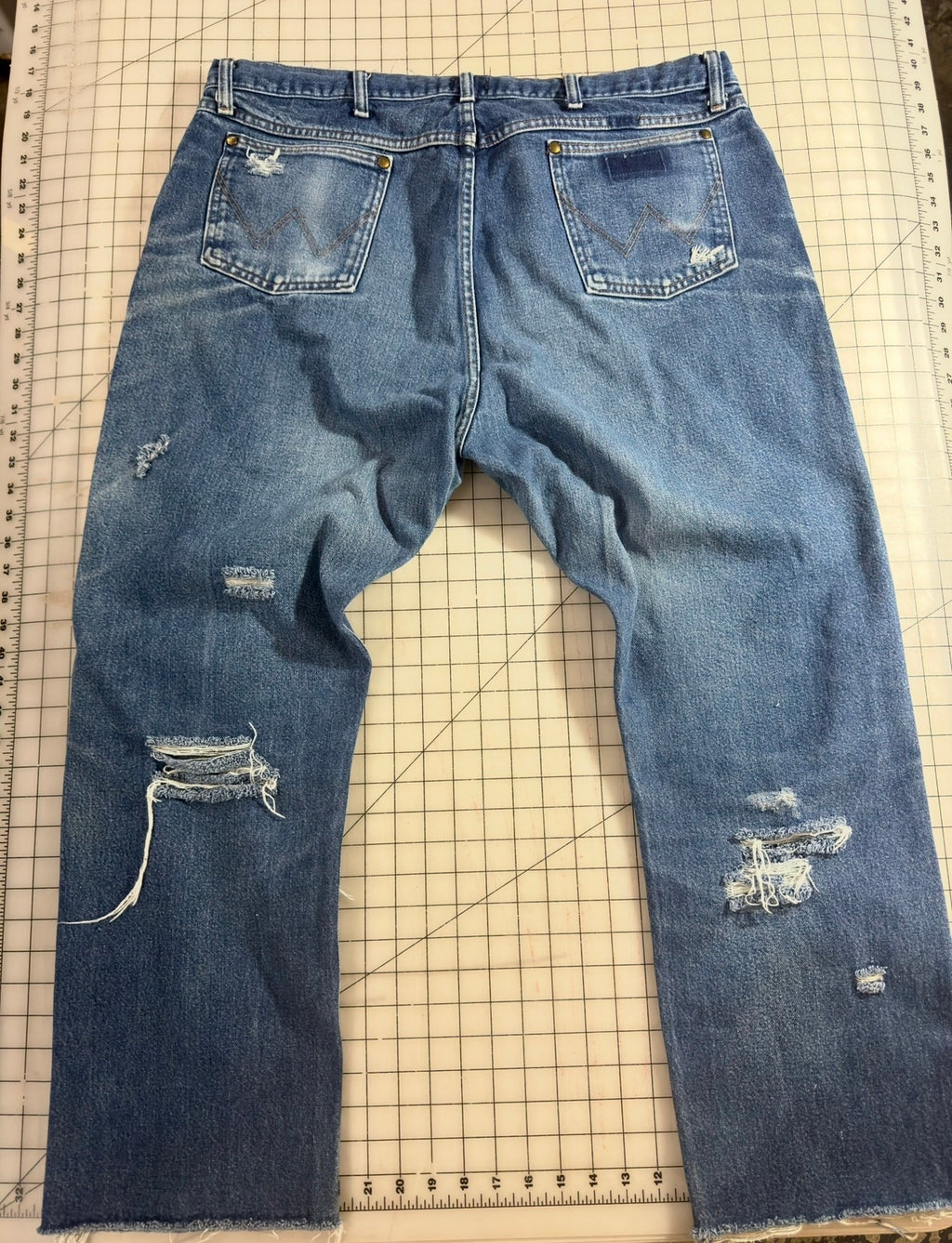Distressed Western Broached Out Jean