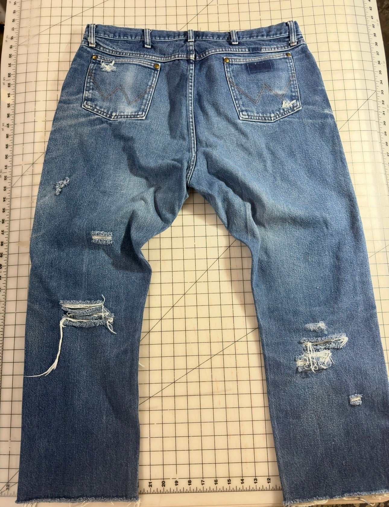 Distressed Western Broached Out Jean