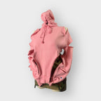 Distressed Corset Style Cropped Hoodie