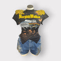 Crystal Couture Distressed Trucker Wrap Tee
