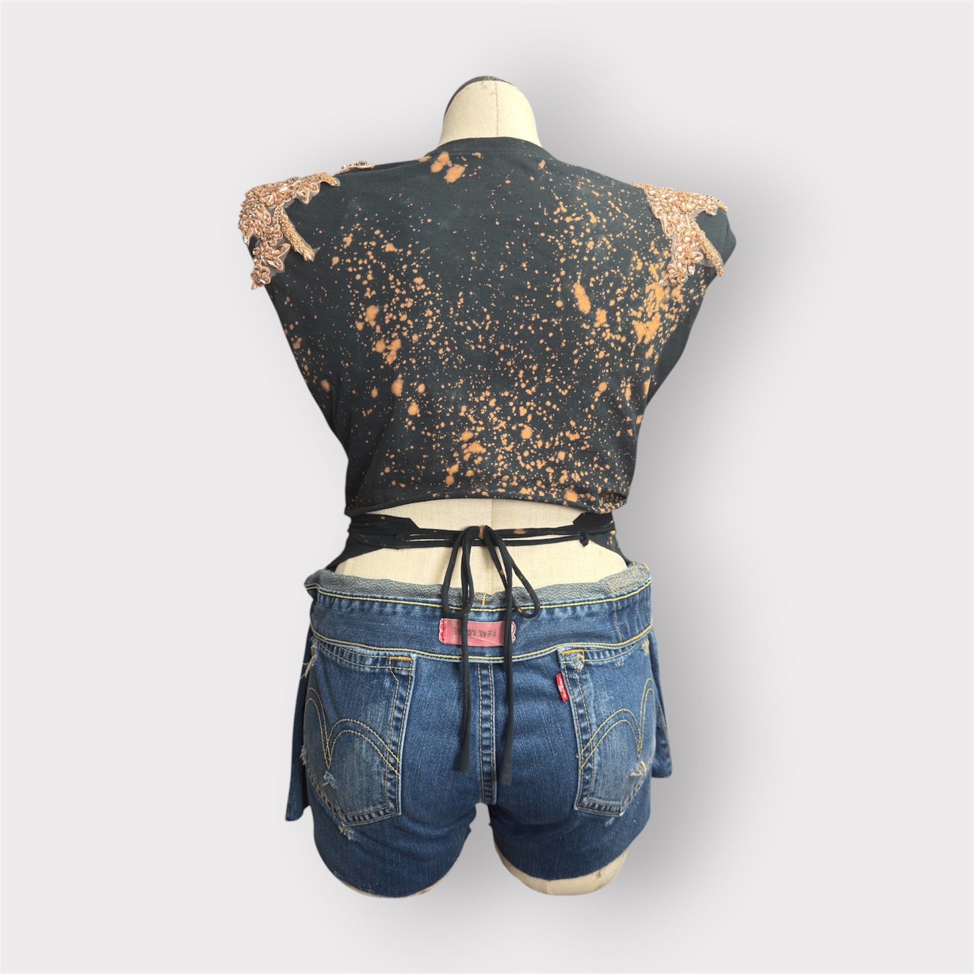 Distressed Sports Crystal Wrap Tee
