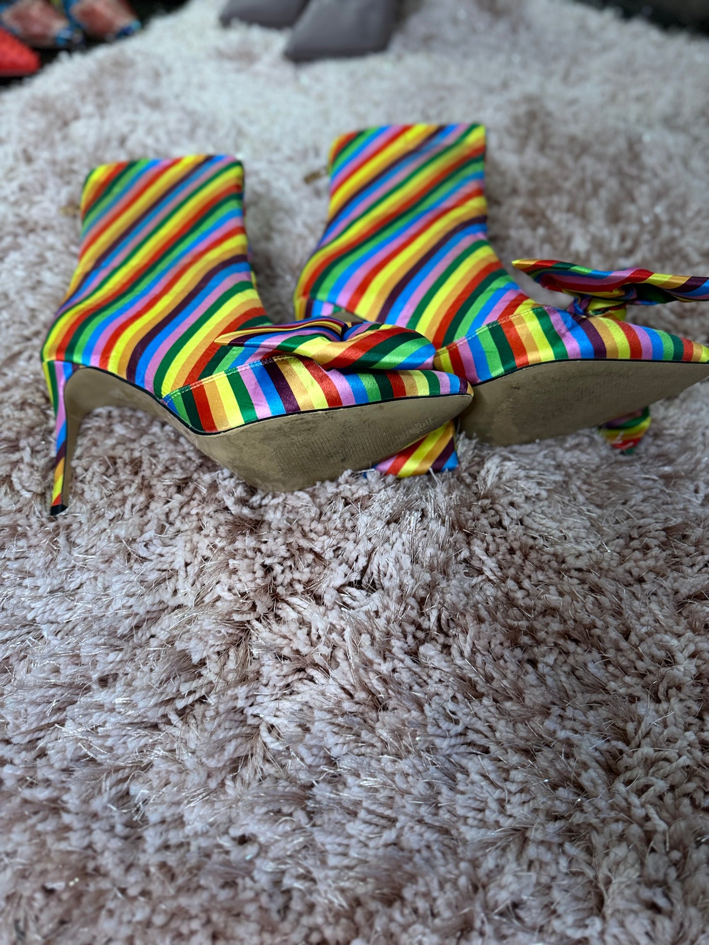 Rainbow Ribbon Booties
