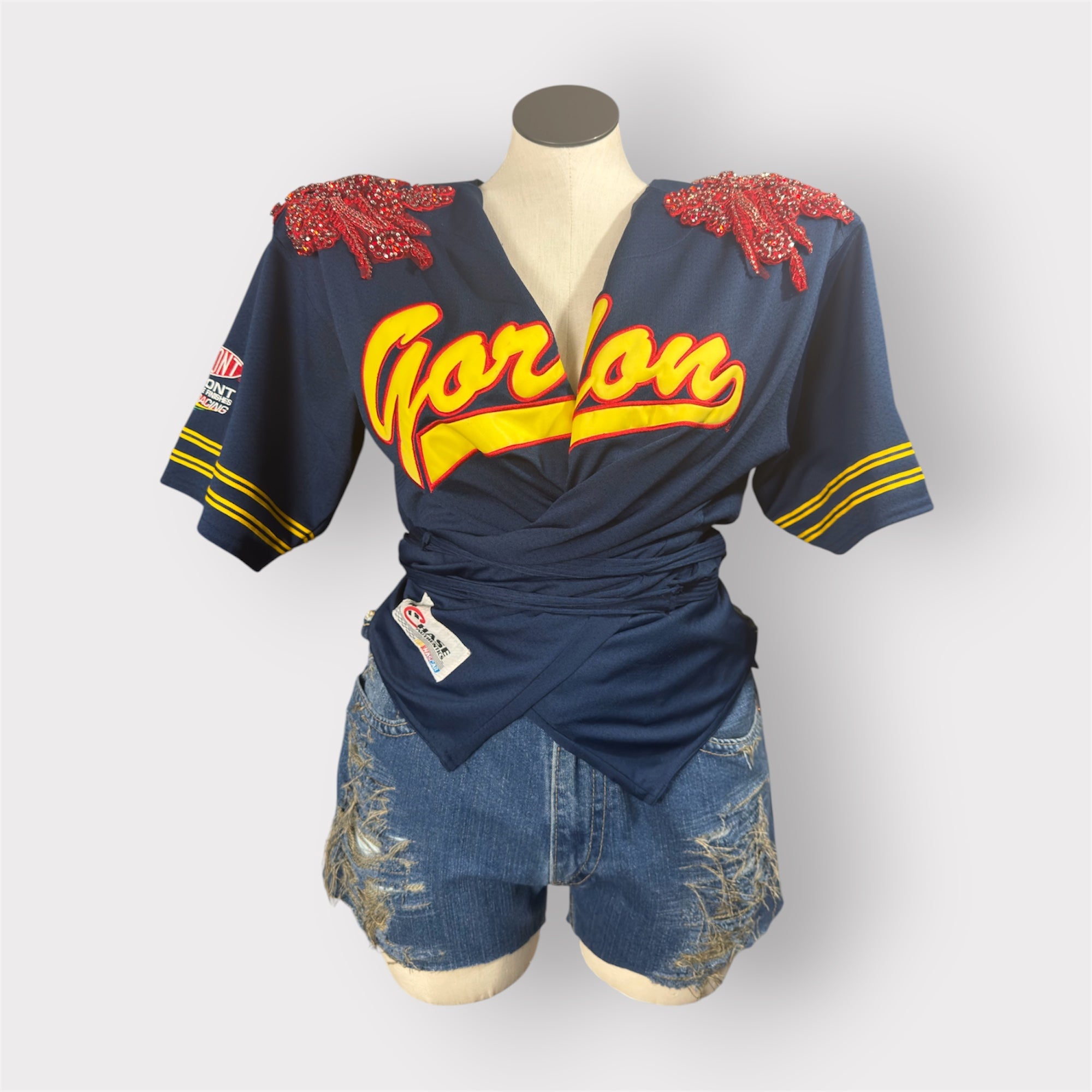 Luxe Wrap Couture Shoulder Race Car Jersey