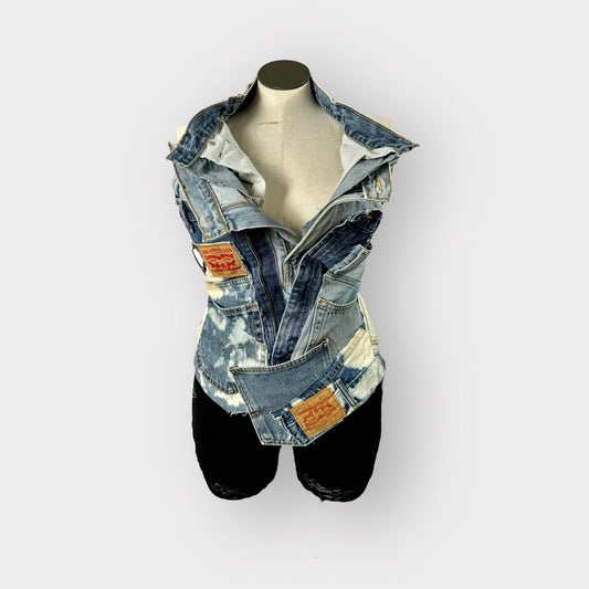 Patchwork Denim Halter