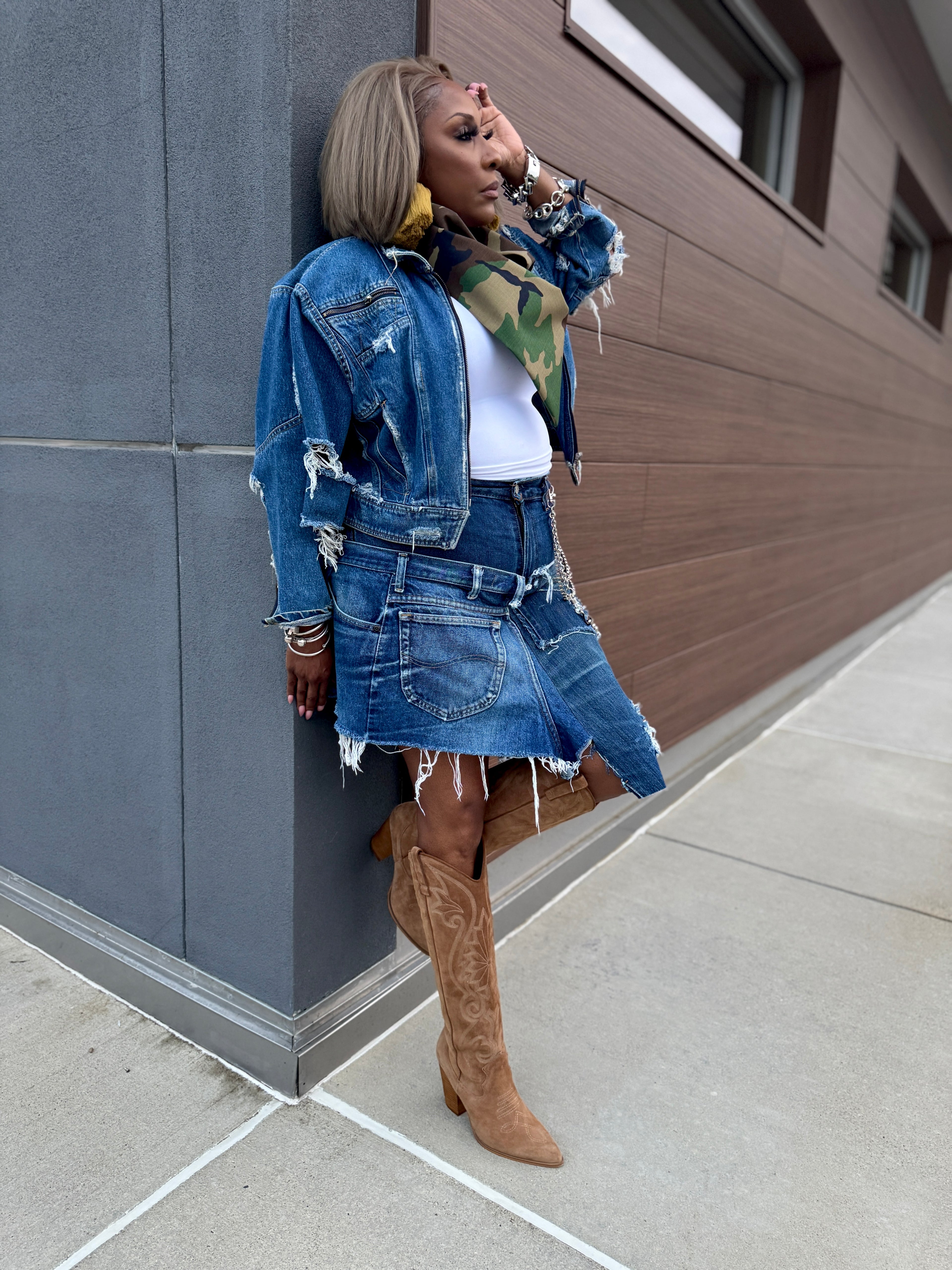 Distressed Denim Layover Bermuda’s