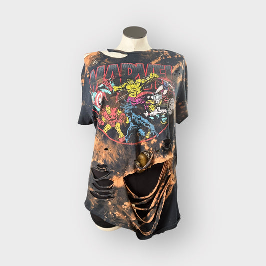 Grunge Distressed Braided Back Street Style Tee