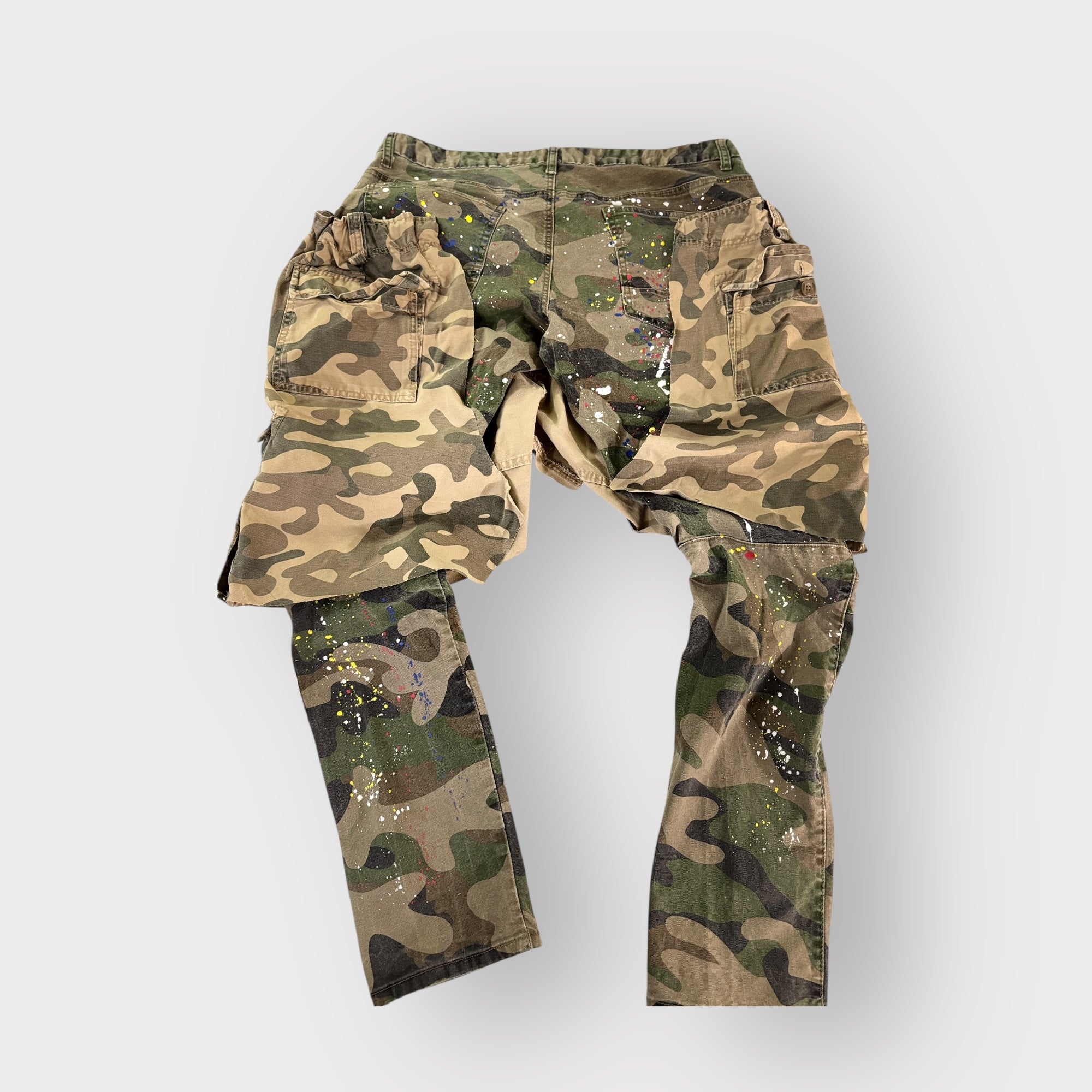 Splattered Camo Overlay Jeans
