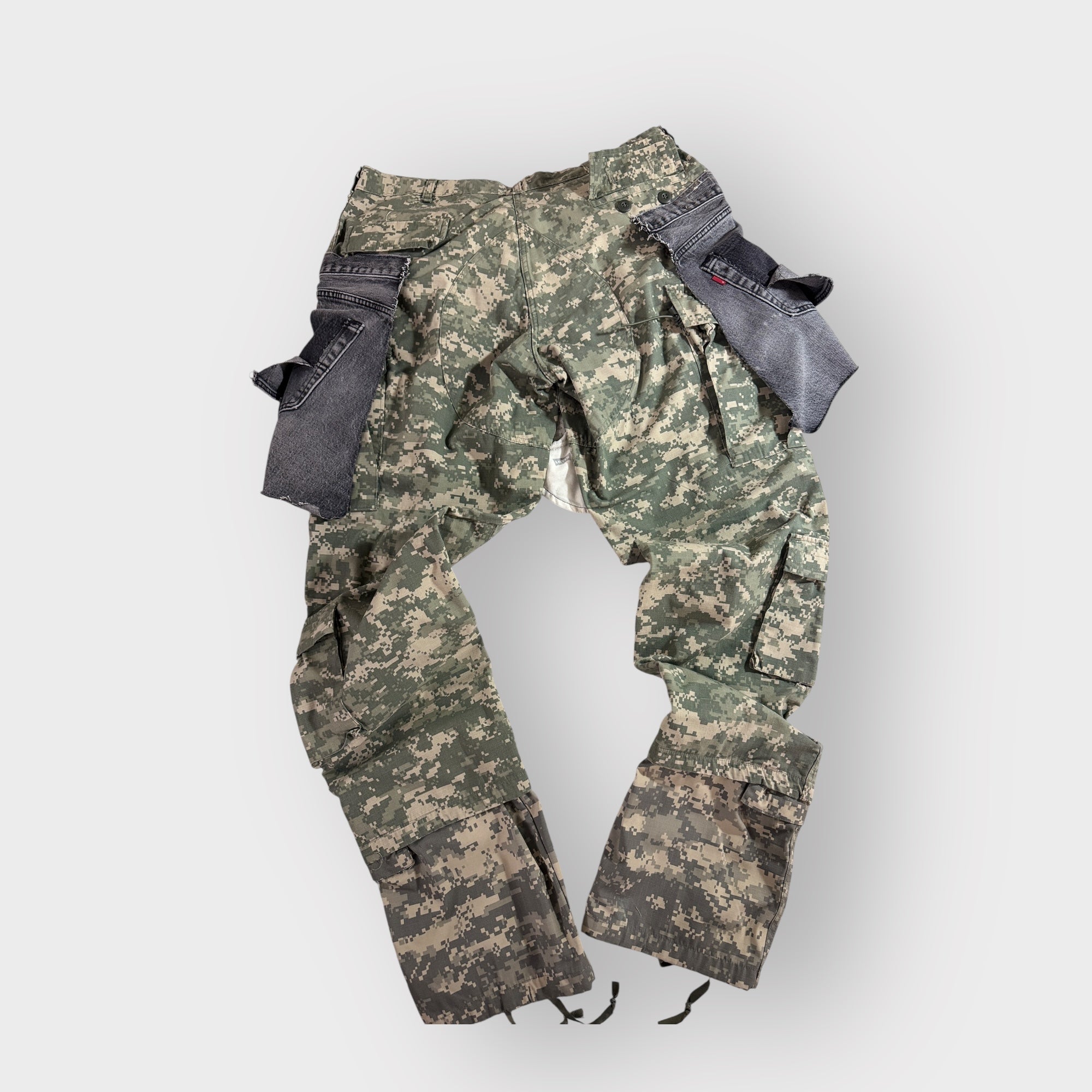 Distressed Overlay Digital Camo Cargos