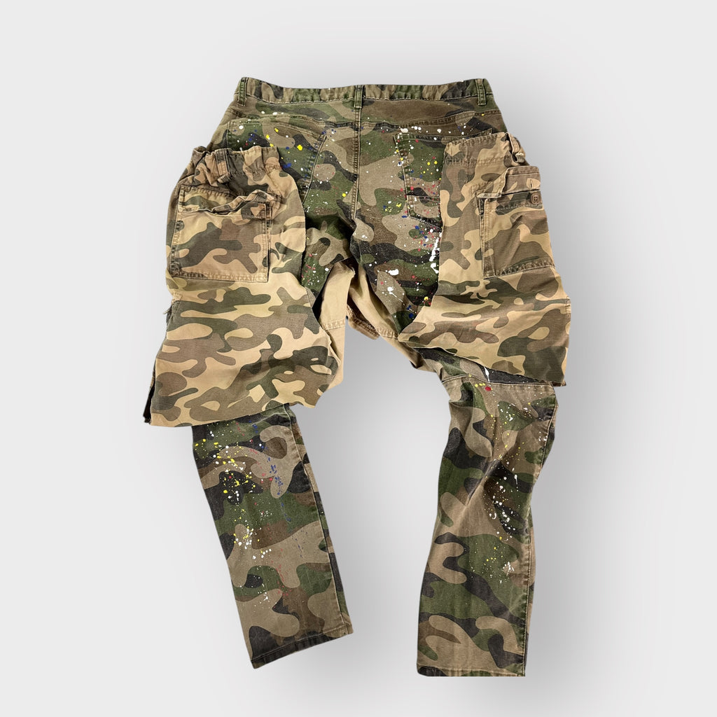 Splattered Camo Overlay Jeans