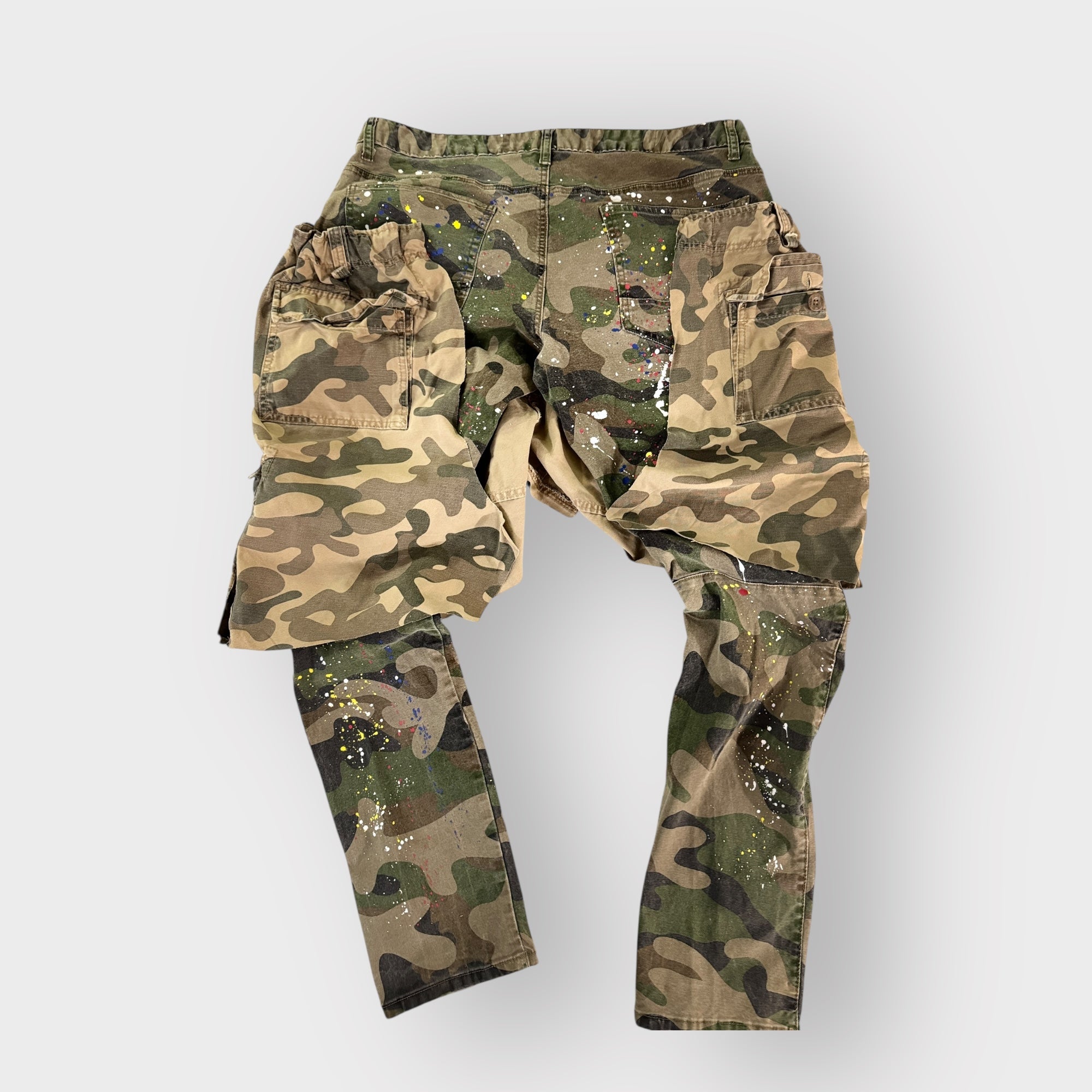Splattered Camo Overlay Jeans