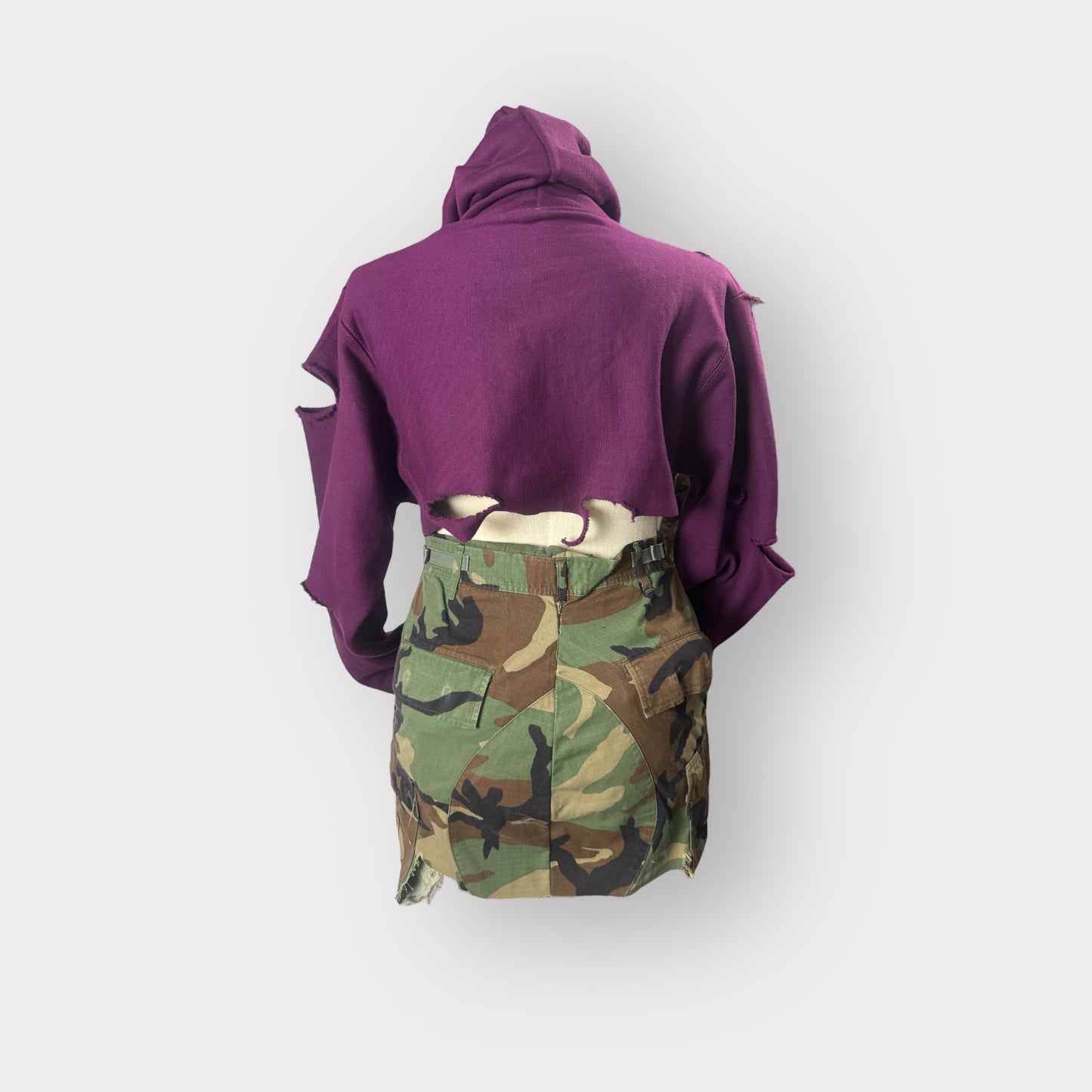 Distressed Corset Style Hoodie