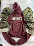 Chocolate n Camo Puff Sleeve Hoodie