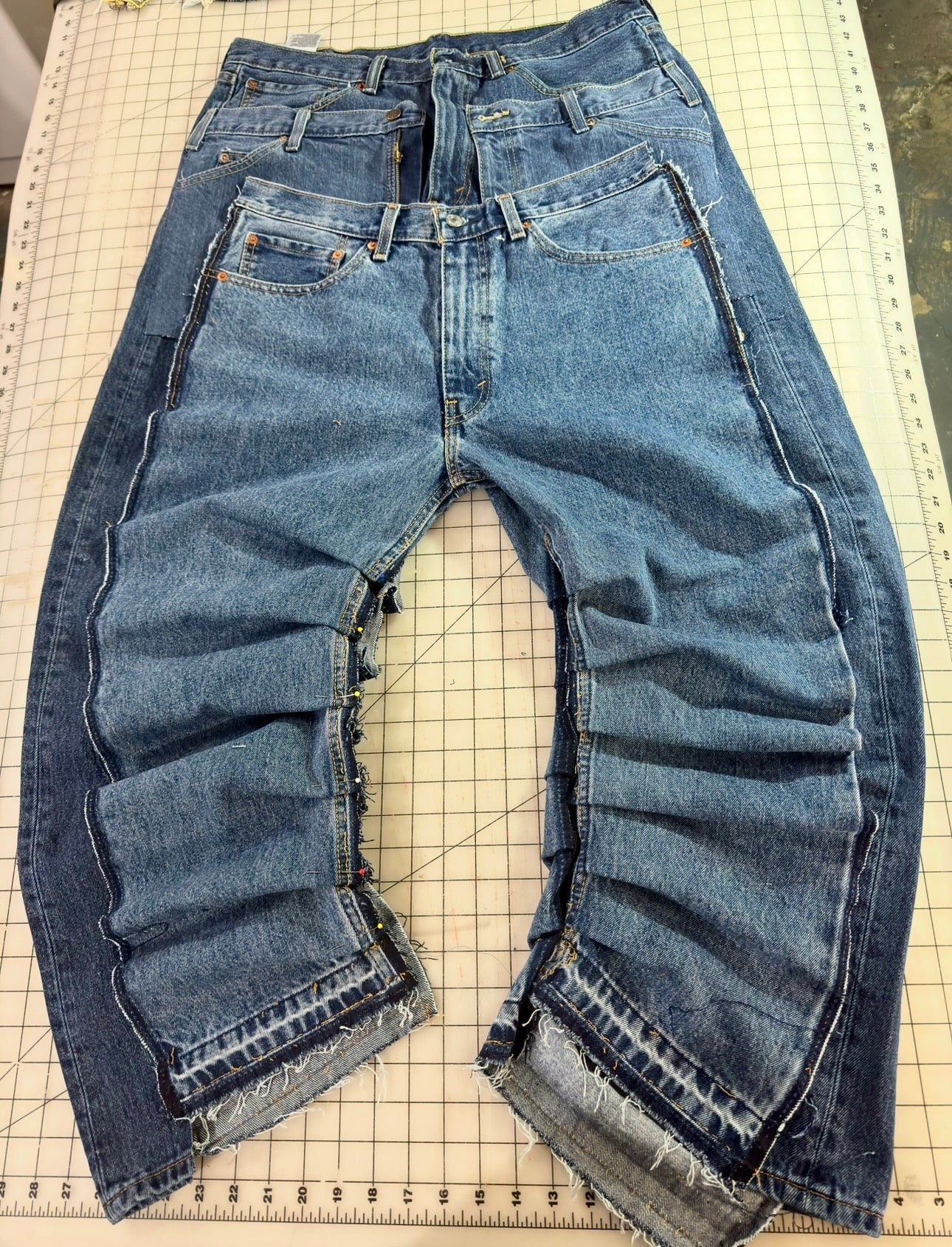 Triple Denim Inverted Barrel Jean