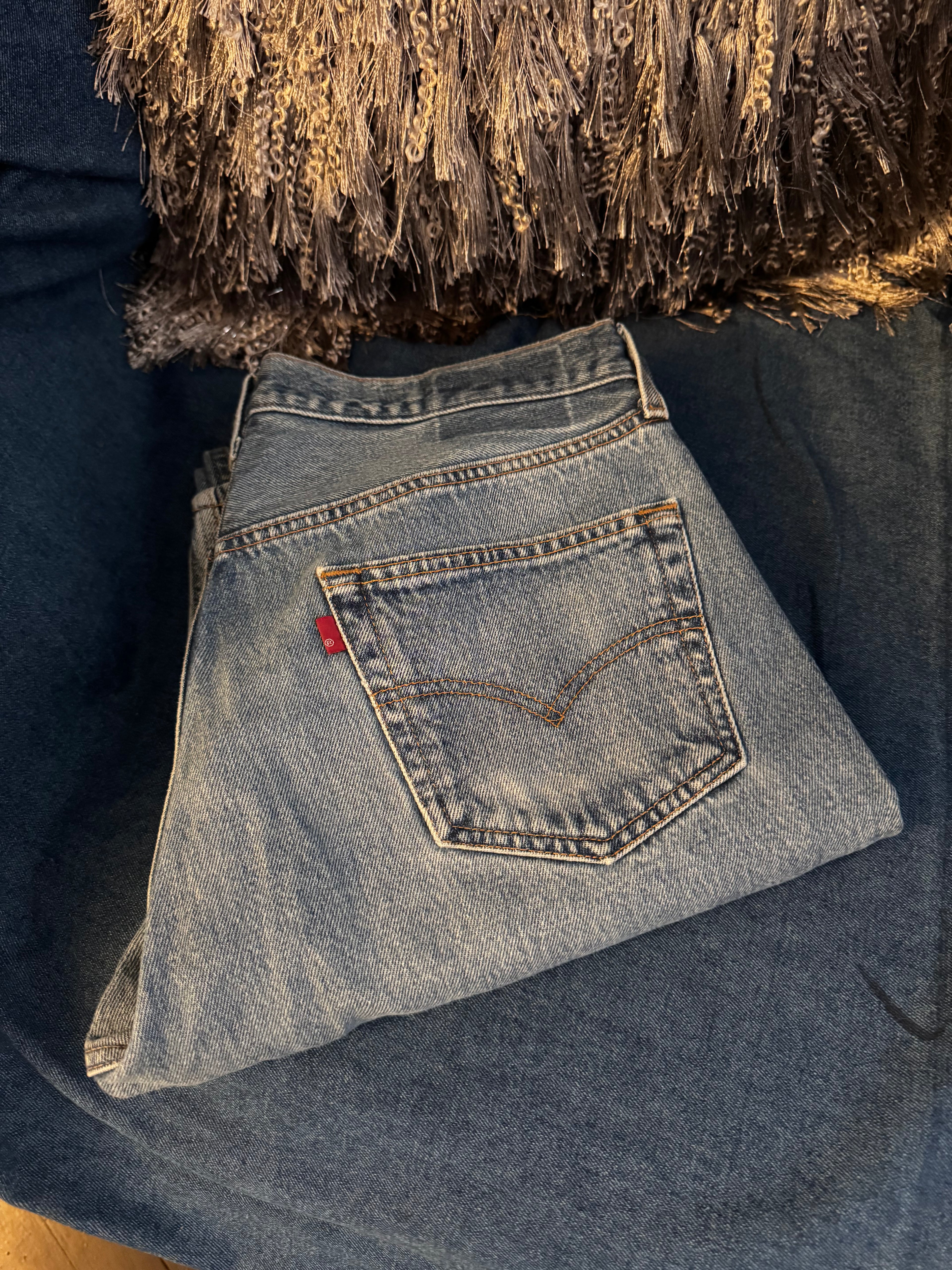 Distressed Denim Corset Back Jeans