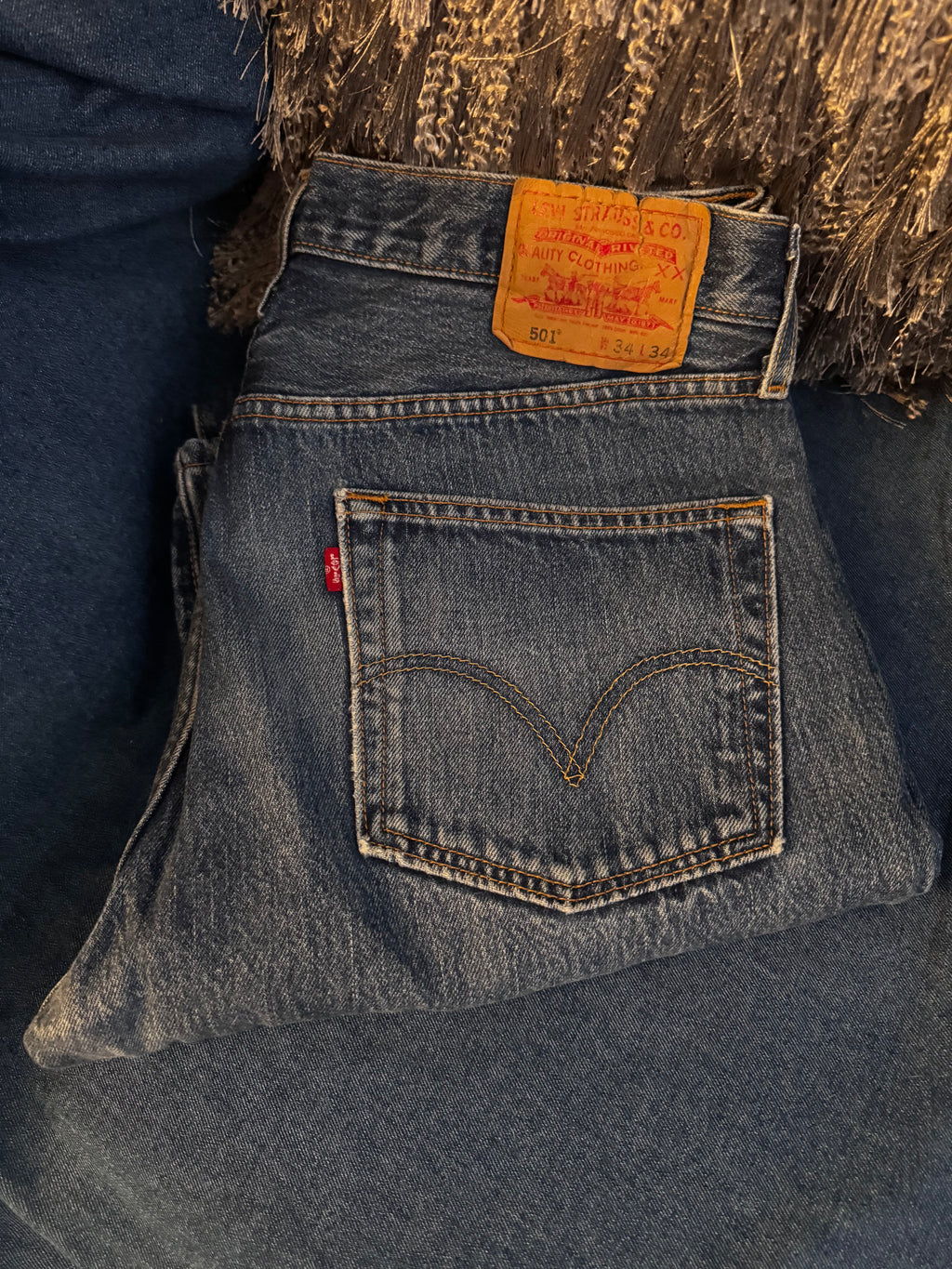 Distressed Denim Corset Back Jeans