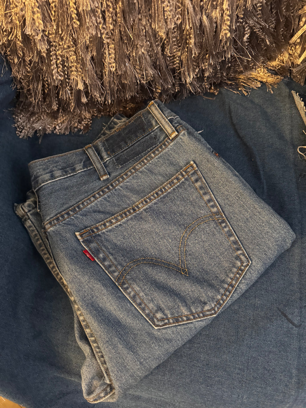 Distressed Denim Corset Back Jeans