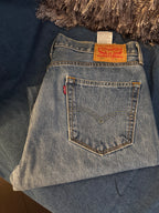 Distressed Denim Corset Back Jeans