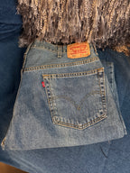 Distressed Denim Corset Back Jeans