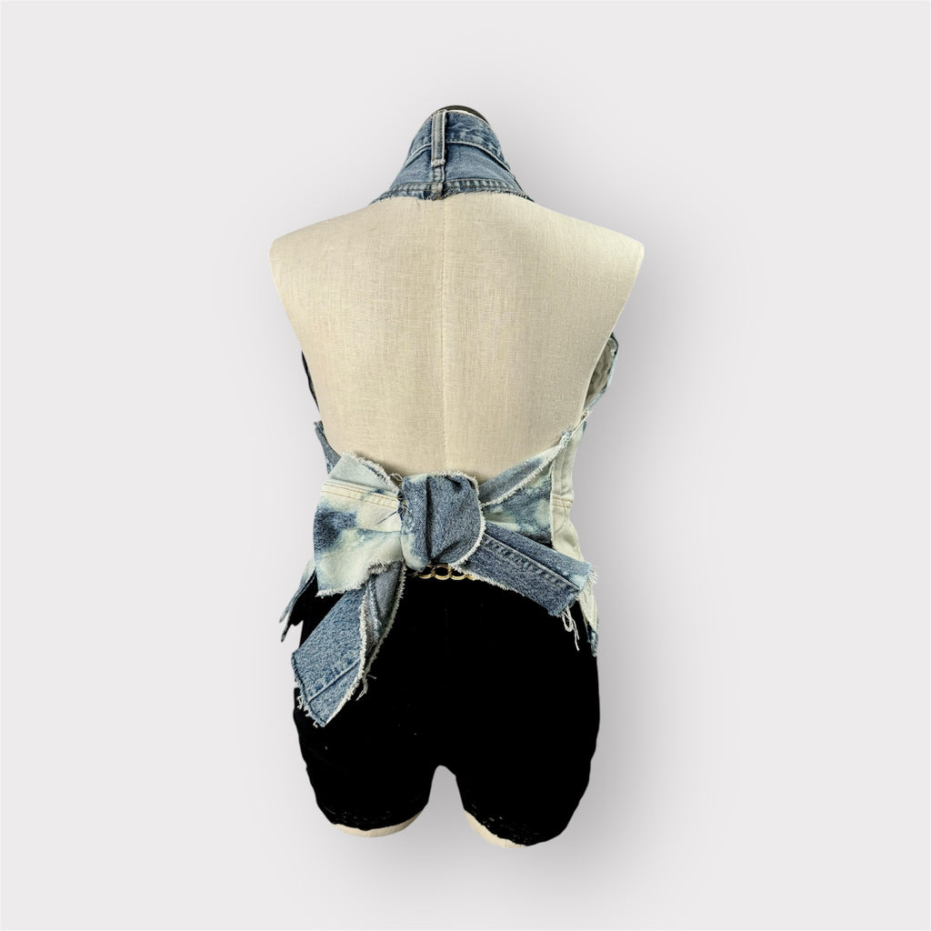Patchwork Denim Halter