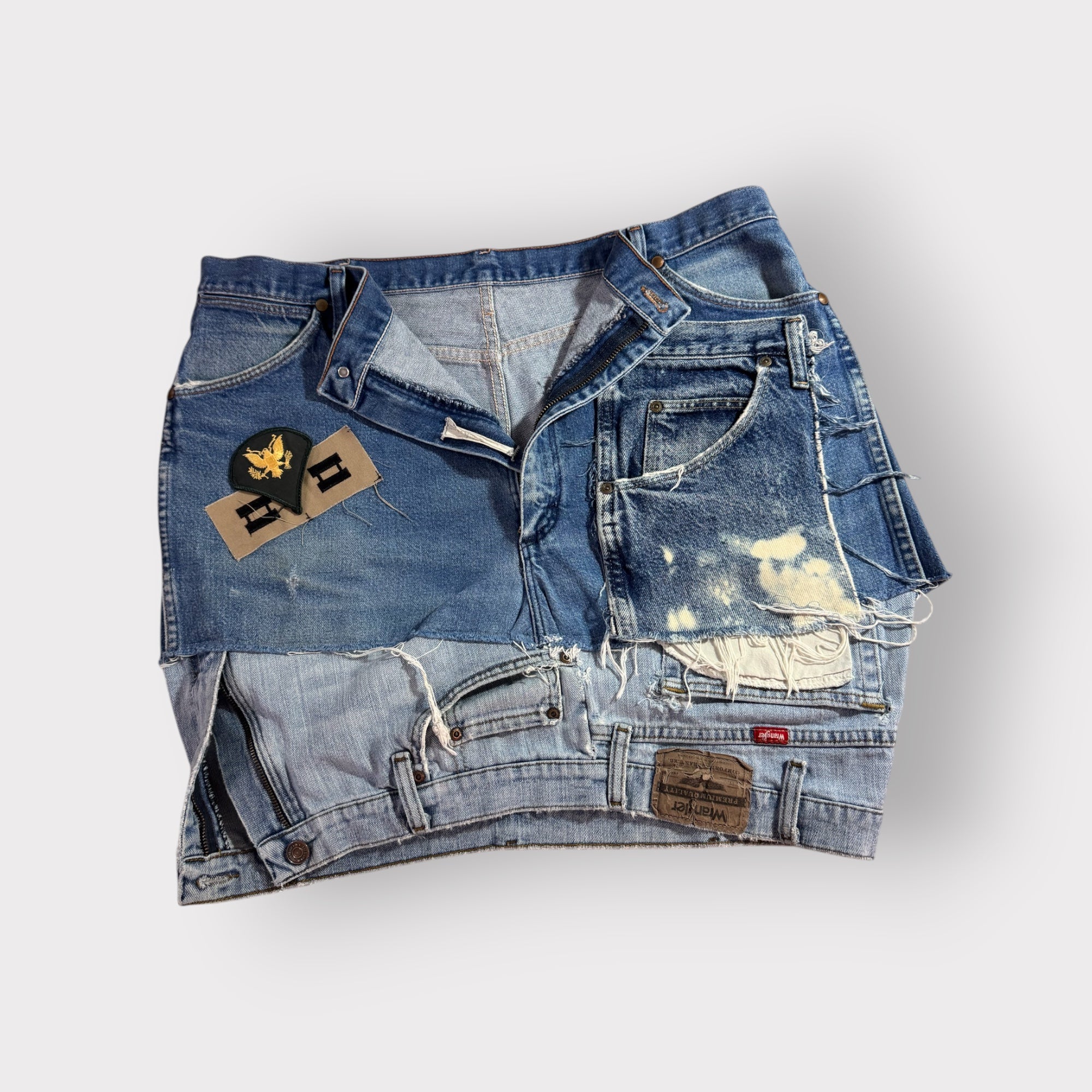 Patchwork Denim Skirt