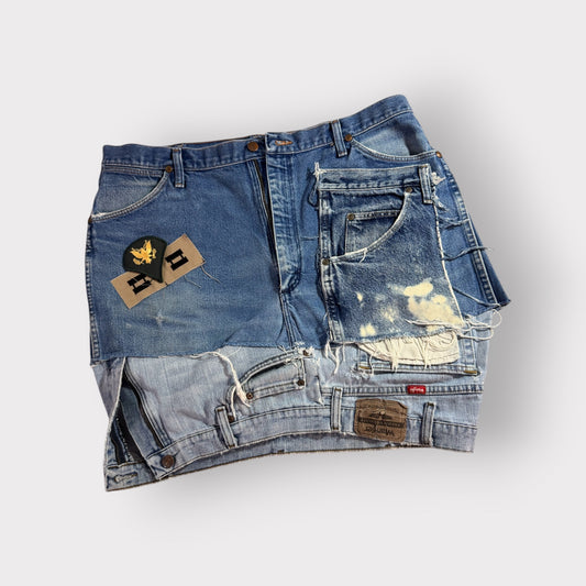 Patchwork Denim Skirt