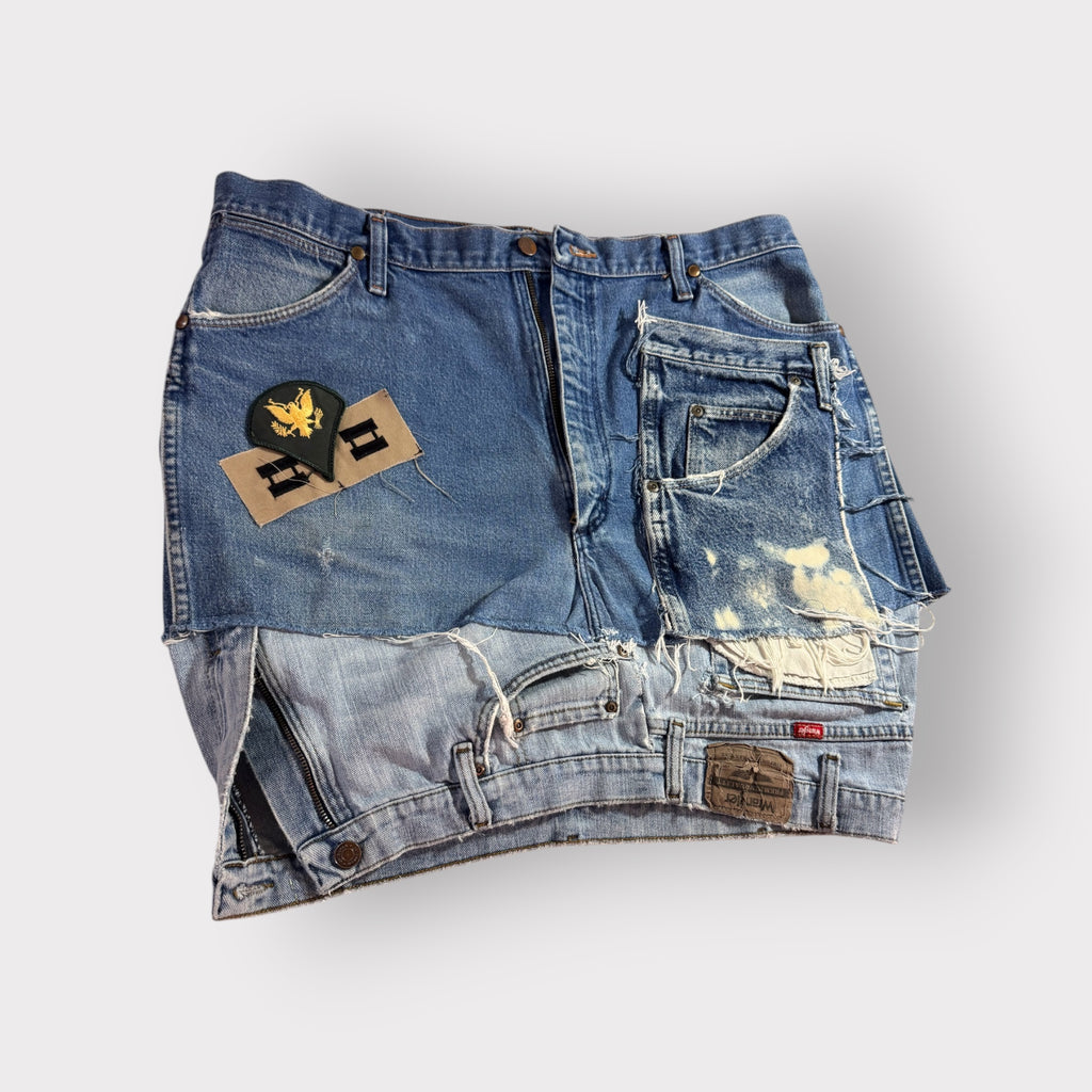 Patchwork Denim Skirt