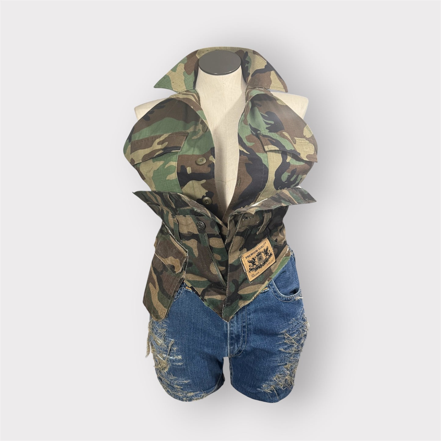Custom G.I. Jane Camo Bustier Style Halter