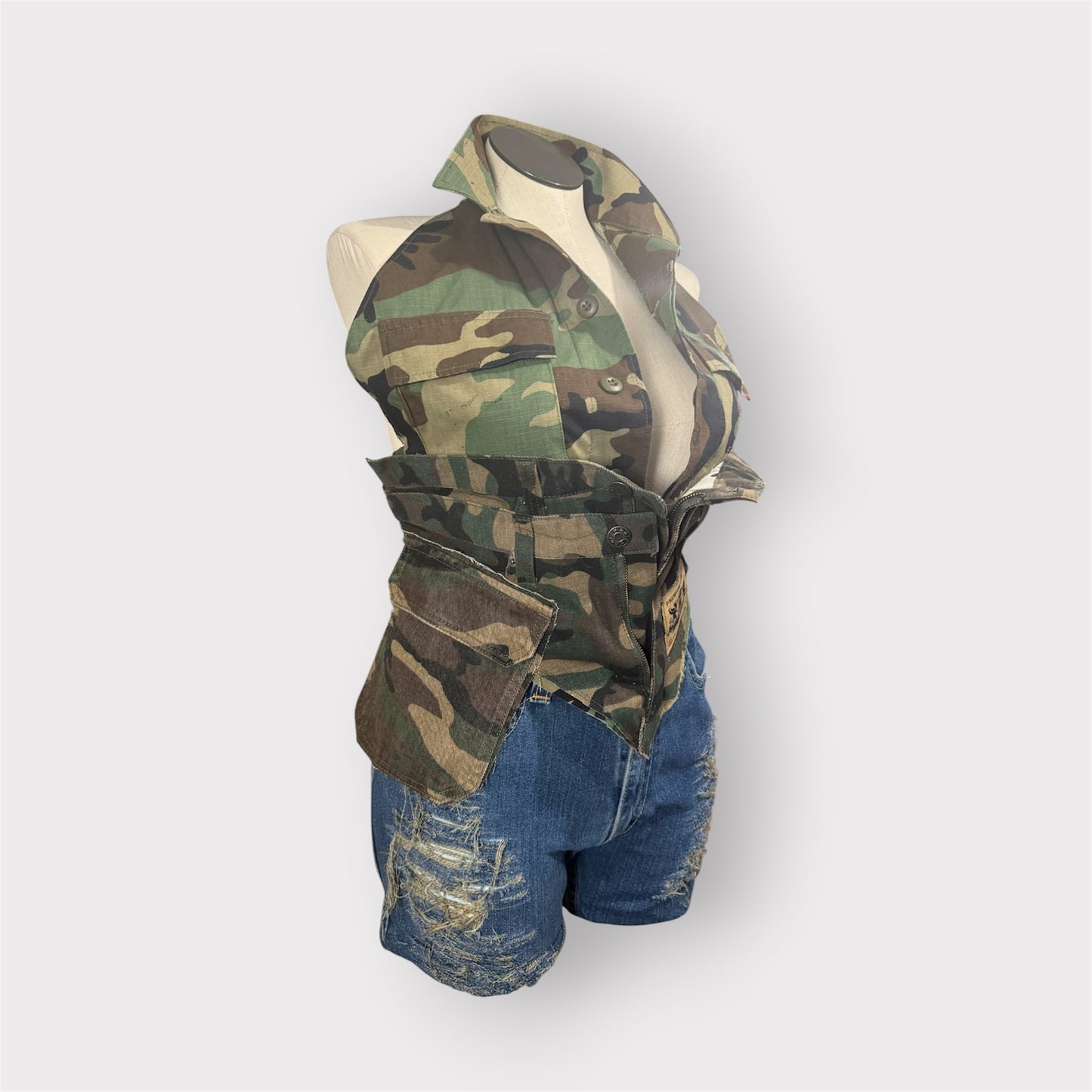 Custom G.I. Jane Camo Bustier Style Halter