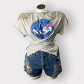 Outer Space Bling Padded Shoulder Luxe Edition Wrap Tee