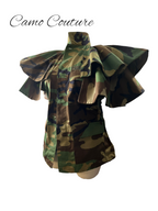 (Made to order) Camo Couture Flounce Sleeve Jacket