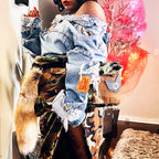 Vintage Denim Patchwork Jacket