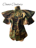 (Made to order) Camo Couture Flounce Sleeve Jacket