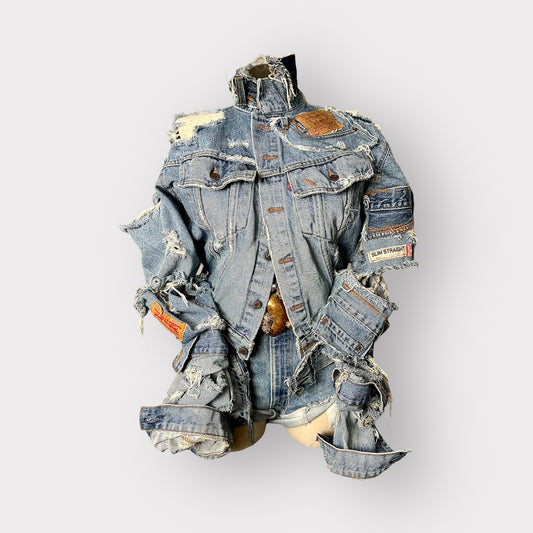 Vintage Denim Patchwork Jacket
